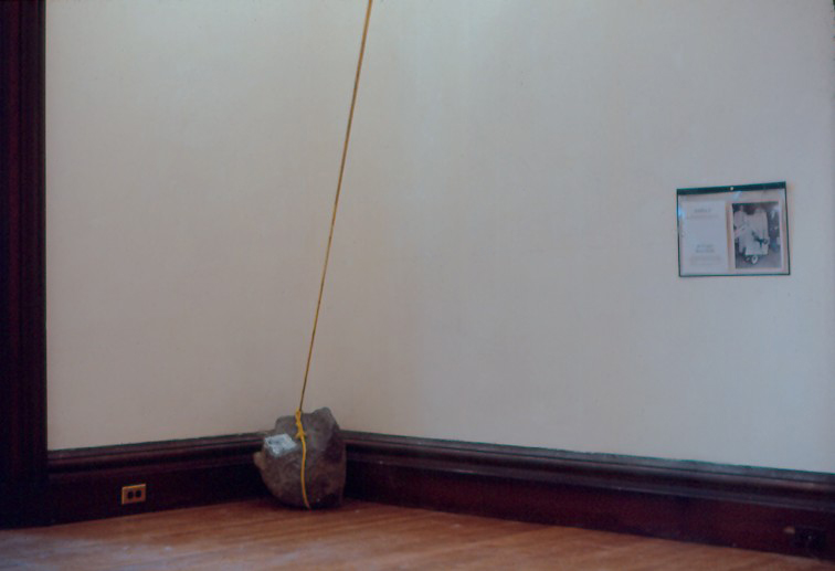 detail of a site specific installation by artist Harry Anderson at the Wood - Gerry Gallery of the Rhode Island School of Design