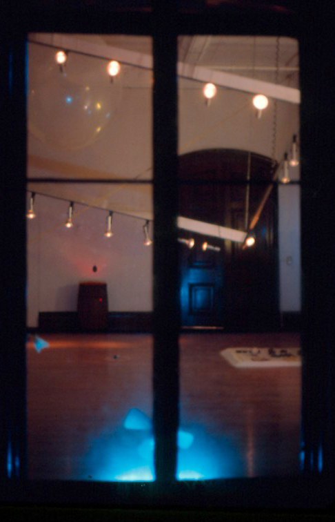 Looking in the Woods-Gerry Gallery window at one of Andersons site specific installations