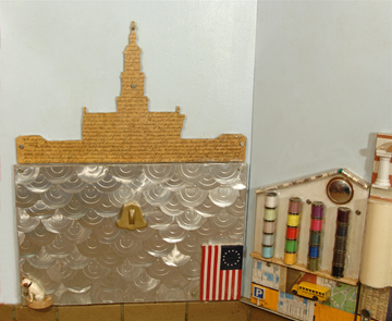 Independence Hall and old city Philadelphia in found objects