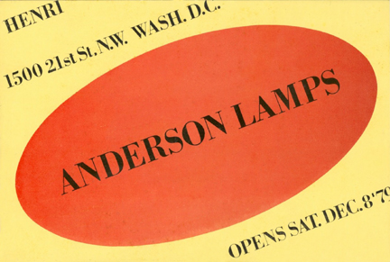Invitation to Harry Anderson's 1979 exhibition at the Henri Gallery in Washington D.C.