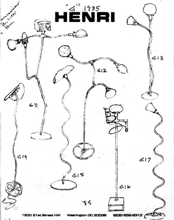 Harry Anderson sketches of works he showed at his 1985 exhibition at the Henri Gallery in Washington D.C.