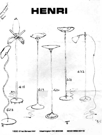 Harry Anderson sketches of works he showed at his 1985 exhibition at the Henri Gallery in Washington D.C.