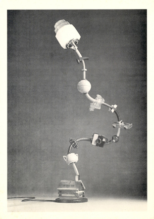 Harry Anderson's lamp sculpture Twister is seen on the face of the invitation to his December 1995 exhibition at the Henri Gallery in Washington D.C.